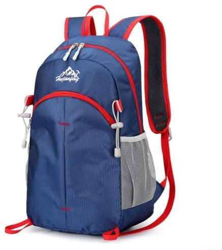 Sac à dos de randonnée imperméable pour les vacances, les voyages, l'école, le camping et d'autres occasions, avec poche pour ordinateur portable, 20 l (bleu foncé)