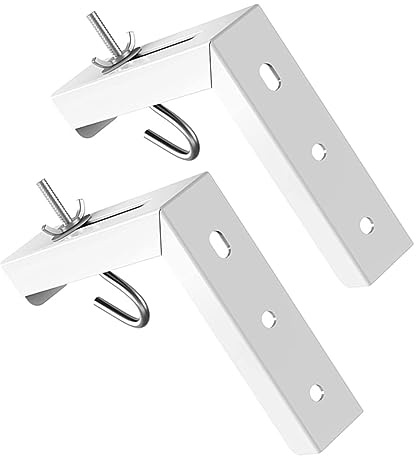 TEHAUX Adjustable L-shaped Steel Projector Wall Bracket with Smooth Finish, Easy to Install and Sturdy Screen Hanging Hook for Small Ceiling and Wall Mount,