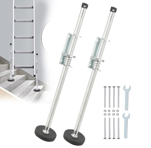 ECUTEE 1 Paar Leiternnivellierung Verstellbare Abnehmbare Füße für Außen Innen Treppen, Schiebeleitern Stabilisator Leiter Beinnivellierung Werkzeug, Max Load 150kg/330lbs Rutschfest Stabile Plattform