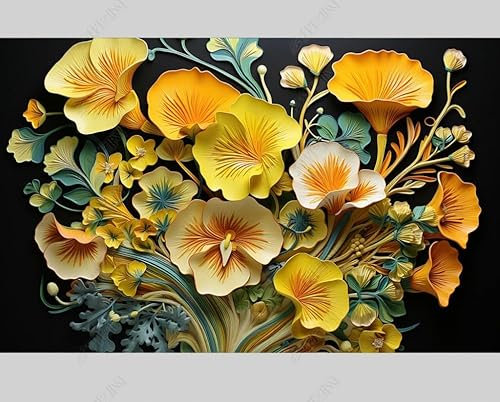MZOwallpaper Papier Peint Intissé Feuilles Stéréo 3D Poster Tableaux Muraux Tapisserie Photo Trompe L'Oeil Salon Chambre Art Mural 400Cm(L) X280Cm(H)