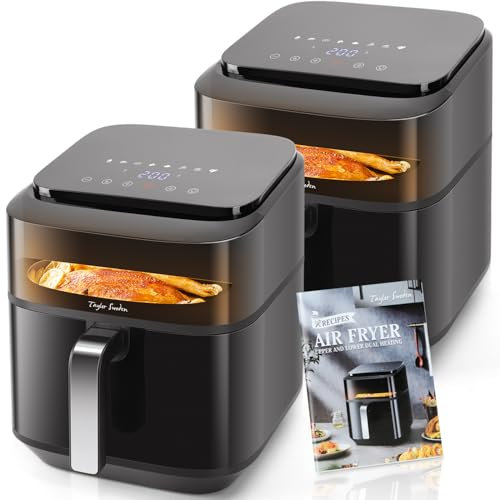 Taylor Swoden Smartheat - Freidora de aire Dual Blaze™, 6,5 l, 1800 W, olla sin agitación, control táctil, libro de recetas, interior totalmente metálico, apta para lavavajillas, para hasta 8 personas