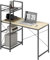 HOMCOM Escritorio con Estantería Reversible Industrial Mesa Escritorio con Marco de Acero Mesa de Estudio para Oficina Dormitorio 110x53x115,5 cm Roble y Negro
