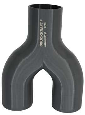 DRUCKKRAFT 2-Wege Abzweig Rohr DN50 | Abzweigstück | Y-Verteiler | Absauganlage | Rohrverbinder | Schlauchverbinder | Zentralstaubsauger & Industrie | PETG | (DN50 auf 2-Fach DN50)