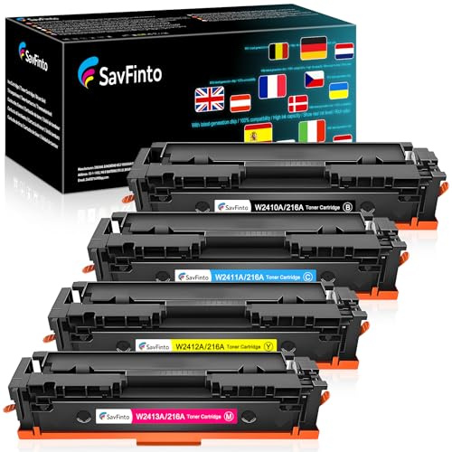 SavFinto 216A Tonerpatronen Multipack Ersatz für HP W2410A W2411A W2412A W2413A Toner Color LaserJet Pro M155a M155dw M155nw MFP M183fw M183fdw M182n M182nw (4 Stück)