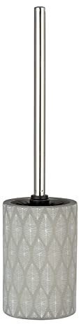 KW Pottery Ceramic Toilet Brush and Holder (Tulpian Grey)
