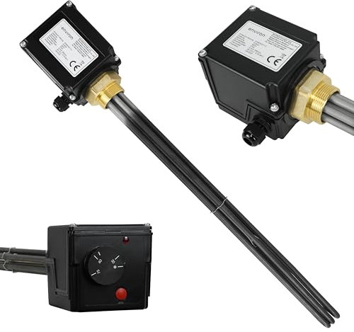 ENVIRON- Heizstab mit Isoliertrennung 400V | Stufenlos regelbar | 1 1/2 Zoll Gewinde | mit integriertem Sicherheitstemperaturbegrenzer | Elektroheizstab [2,5-12kW] (12 kW)