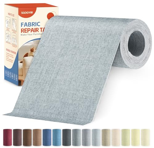 Flicken Selbstklebend Stoff, Stoffflicken Selbstklebend Textilklebeband | 10x200cm Hellgrau Leinenstoff Patches Reparaturset Stoffklebeband für Möbel, Autositze, Kleidung, Stühle, Sofas