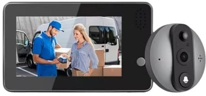 VEKELETE Tuya Smart Home Wifi Video Doorbell 4.3inch HD 3MP Ring Bell Security-protection Peephole Door Intercom With Camera(Tuya Camera 64G)