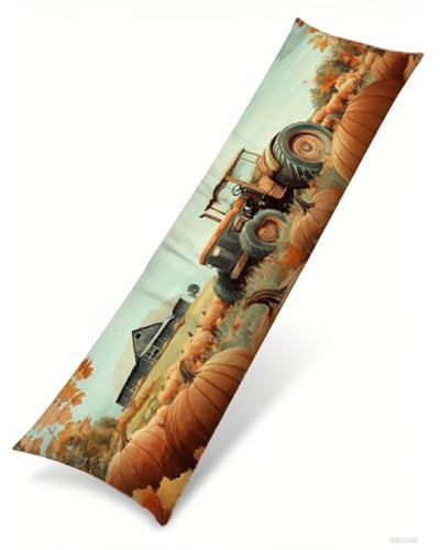 Seitenschläferkissen Bezug 40 x 140 cm Bauernhof Kissenbezug Traktor Muster Side Sleeper Pillow Case, Doppelseitig Drucken Samt Body Pillow Langes Kissen Seitenschläfer Schwangerschafts Kissen B1-261