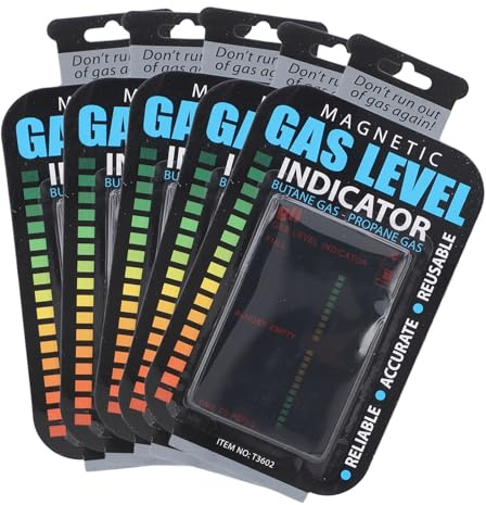 YUKERMARB Magnetic Gas Level Indicator 5 PCS, Portable Fuel Gauge with Color Scale for Tanks, Camping, BBQ, Boating, Travel Camping Outdoor Activities