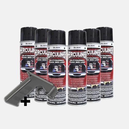 horntools Herculiner 7m2 Spray 6X schwarz Beschichtung für Ladefläche PU Laderaumbeschichtung Ladefläche Ladewanne Beschichtung Pickup Bedliner