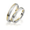 JC Trauringe Gold 585 Paarpreis Bicolor Gelbgold Weißgold I Traumhafte Eheringe 3 mm breit I Partnerringe mit Gravur in edler Schatulle I 2 Hochzeitsringe Herrenring ohne & Damenring mit Stein I C117
