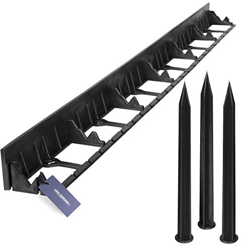 HOLZBRINK Bordures de Pelouse Bande Droite en PVC avec 15 Ancrages de Fixation, Hauteur 58 mm, Longueur 5 m, HRK01B-58