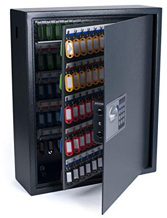 Pora Schlüsselkasten Verschiedene Größen von 20 bis 300 Schlüsselhaken (150 elektr., grau)