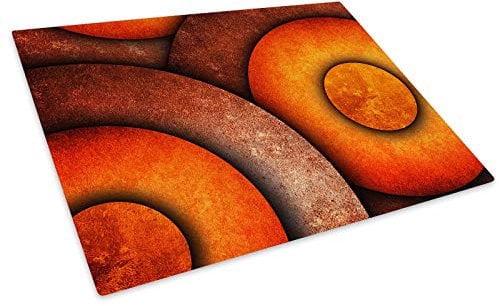 Retro Orange Brown Glass Chopping Board Kitchen Worktop Saver Protector