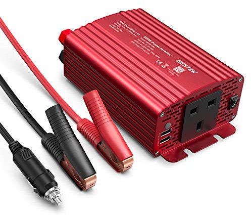 BESTEK 500W Car Vehicle Power Inverter DC 12V to AC 230V 240V Converter Car Charger Lighter Adapter with Dual USB Ports
