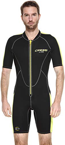 Cressi, Lido Man 2 mm, Muta Shorty in Neoprene High Stretch, Uomo, Nero/Giallo, 2XL