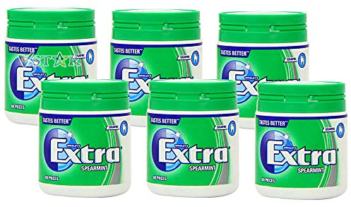 WRIGLEY'S EXTRA SUGAR FREE GUM 60 PIECES (6 BOTTLES) (SPEARMINT)