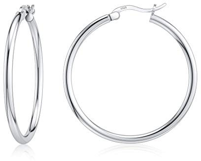 Sterling Silber Creolen für Frau Frauen Modeschmuck Geschenk 30mm