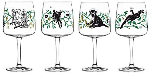 Dekomiro Ritzenhoff Gin Ginglas 4er Set Frühling 2020 von Karin Rytter mit Glasreinigungstuch