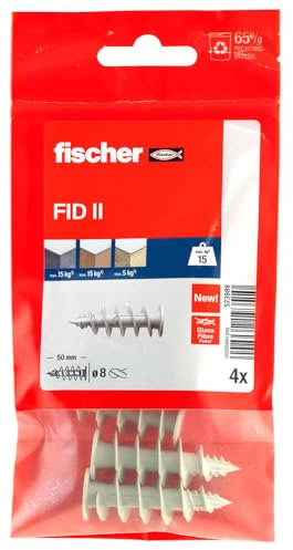Fischer - Fixation pour isolant - 4 Cheville nylon FID 50 4B pour fixation dans panneaux d'isolant PSE et PU - Fischer