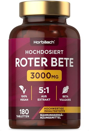 Roter Beete Tabletten 3000mg | 180 vegane Tabletten | Beete | von Horbaach