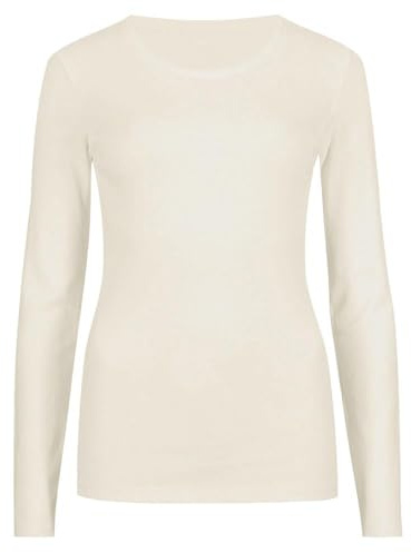 Hamishkane Ladies Long Sleeve Round Neck Plain Casual Basic Stretchy Fitted Womens T-Shirt Top