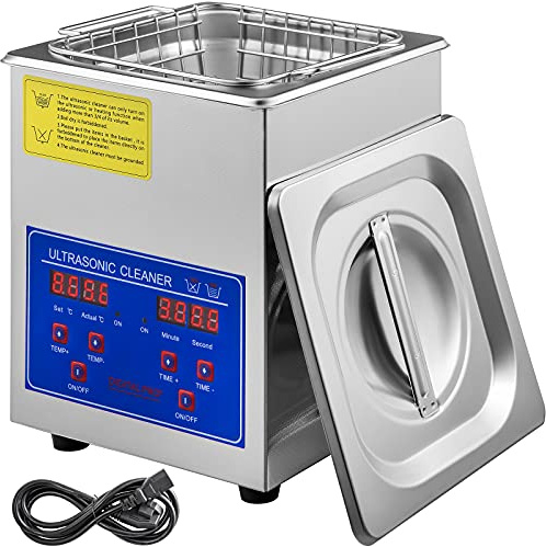 Moh Limpiador Ultrasónico 2L, 60W Limpiador Ultrasónico Profesional de Acero Inoxidable, Máquina de Limpieza Ultrasónica Potente Frecuencia de 40 kHz con Pantalla LED para Joyas, Reloj, Gafas