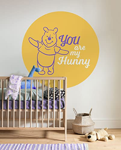 Komar Vlies Fototapete selbstklebend - Winnie the Pooh My Hunny - Größe 125 x 125 cm (Breite x Höhe) - Disney, Kinderzimmer, Kindertapete, Tapete, Wandtattoo