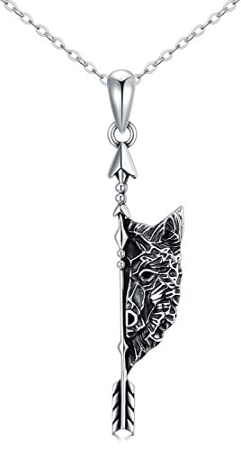 VONALA Wolf Halskette Sterling Silber Wolf Wikinger Halskette für Herren Wolf Kopf Anhänger Wolf Schmuck für Damen Herren Unisex Geburtstagsgeschenk