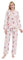 GLOBAL Ensembles de Pyjama pour Femme 100% Coton Vêtements de Nuit Manches Longues Boutonné Pantalon Taille élastiquée Cordon de Serrage Fleurs Roses S
