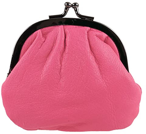 Oakridge Leather Ladies Compact Soft Clasp Coin Purse - Rose