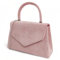 fi9® Sac à main rétro en daim pour mariage, fête, bal de fin d'année, soirée, vieux rose, medium