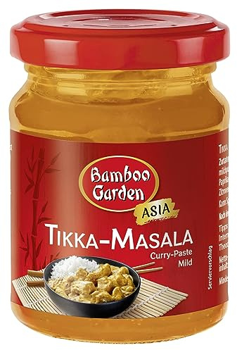 Bamboo Garden - Currypaste Tikka Masala | 125 g im Glas | Typisch mild-würziger Geschmack für Currygerichte