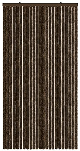 SOFFICIOSO Tenda Pannello Anti Mosca Insetti in Ciniglia per Porte Vari Colori 120x230 Marrone