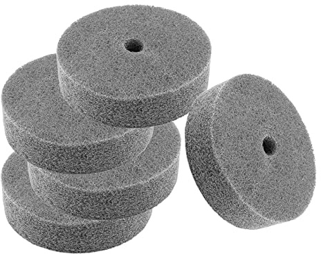 LDEXIN 5 x Nylonfaser-Polierscheiben, 75 mm, Entgratungsscheibe für Schleifmaschine, Polierscheibe, Grau