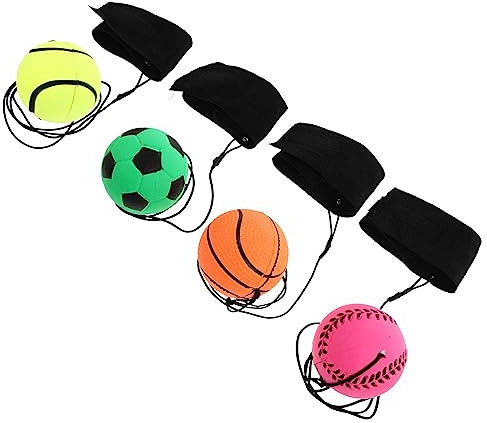 Alipis 4stücke Handgelenkball Zum Werfen Mit Langer Linie Für Junge Mädchen Wurfbälle Aus Hochwertigem Material Für Entspannungsspielzeug Und Eltern-Junge Mädchen-interaktion
