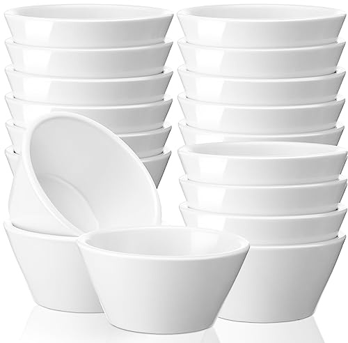 Domensi 18 Pcs 8 oz Bowls Small Porcelain Bowls Dessert Broth Soup Cups