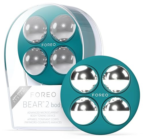 FOREO BEAR 2 body Anti Cellulite Massagegerät mit Mikrostrom - Dermaroller & Lymphdrainage - Strafft & Konturiert - Körper Massagegerät - Erhöht die Aufnahme von Hautpflegeprodukten - Evergreen