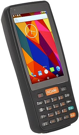 Android 6.0-Barcode-Scanner, PDA-Datenterminal 1D 2D QR-Barcode-Scanner, Unterstützt 2G/3G/4G WiFi BT, mit 4-Zoll-IPS-Bildschirm, für Einzelhandelslager (EU-Stecker 110-220 V)