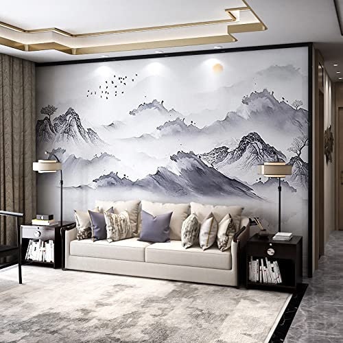 Papier Peint Panoramique 60X120Cm La Montagne Dans Le Style Chinois Poster Mural Pour Salon Chambre Décoration Murale, Papier Peint Intissé 3D Chambre Enfant,Chambre Fille,Personnalisable