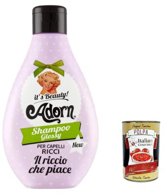 3x Adorn, Il riccio che piace, shampoo per capelli ricci, Shampoo für lockiges Haar 250ml + Italian Gourmet polpa 400g