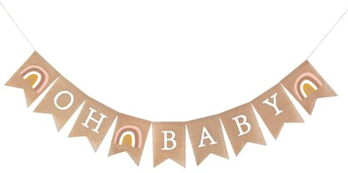 NATOSU Oh Baby Babyparty Deko Mädchen Junge, Gender Reveal Party, Girlande Banner Deko, Baby Shower Deko Junge Mädchen, Geschlechtsverkündung Baby, Tortendeko Babyparty