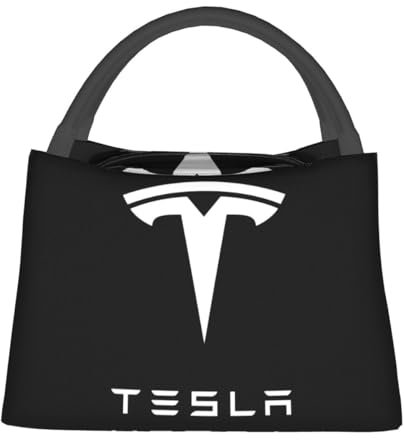 KRHINO Auto-Lunch-Taschen für Tesla, Oxford, Isolierte Kühlbox, Tragbare Picknick-Lunchbox für Damen und Herren, Autozubehör