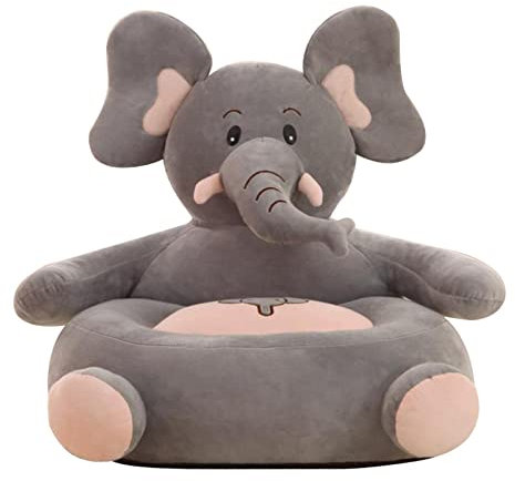 Milageto Kuscheliger Tier Sitzsack Bezug für Kinderzimmer - Ohne Füllung, Elefant