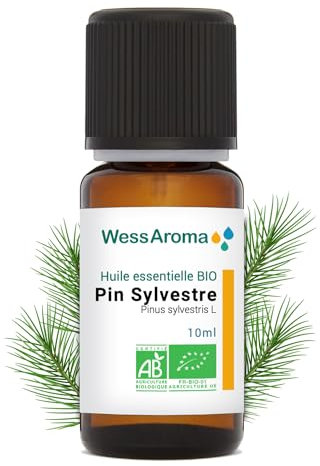 Huile Essentielle BIO de Pin Sylvestre 10ML - Certifiée AB - 100% Pure & Naturelle, Chémotypée HEBBD - Pratiques agricoles durables - Pin cultivé et distillé en France