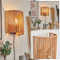 Wandleuchte Colmeal, Wandlampe aus Metall/Seil/Bast in Schwarz/Natur, Leuchte im Boho-Design, Wandleuchte mit Stecker und Schalter, abnehmbares Kabel, UP&Down Lichteffekt, 1x E27, ohne Leuchtmittel