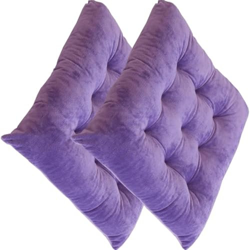 SDNAM Stuhlkissen 4er Set, Sitzkissen mit Steppung 40x40/45x45 cm, Sitzpolster für Outdoor geeignet, Bequemes Sitzpolster mit befestigungs Bändern für Gartenmöbel oder Stuhl(G4,2PS 40x40cm/16x16in)