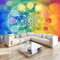 Chakra De La Géométrie Papier Peint 3D Panoramique Fleur De Vie Abstraite Fresque Murale Moderne Pour Salon & Chambre, Décoration Murale Intissé Écologique - Installation Facile 350 X 256 Cm