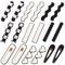 AOZUO 18 Stück Süße Karomuster Haarklammer,Schwarz Weiß Haarklammern,Einfache Geometrische Hair Clip Haarnadeln Haarschmuck Geschenk Haarspangen für Frauen Mädchen
